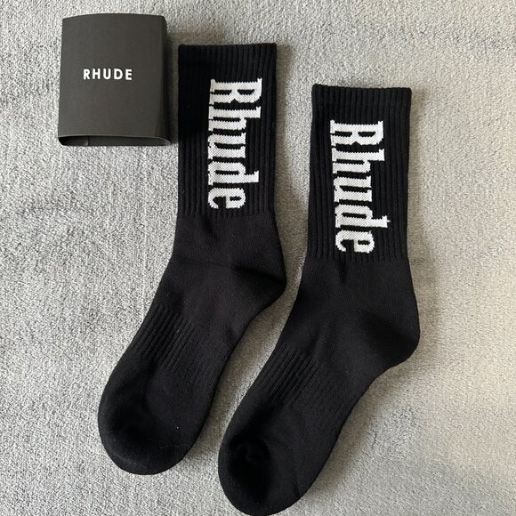 RHUDE black and white casual tube socks - Picture 3 of 5